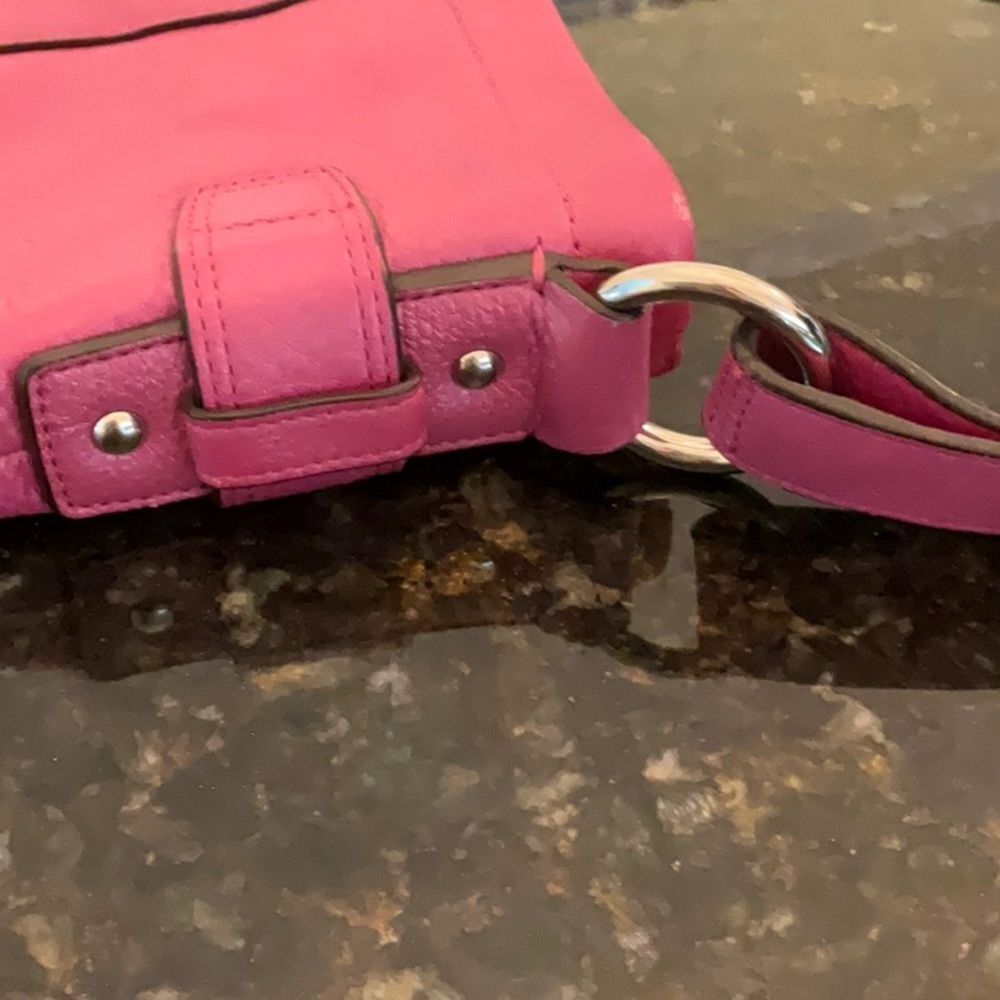 EUC *Coach* Fuscia Magenta BARBIE Pink Leather Handbag - Picture 6 of 12